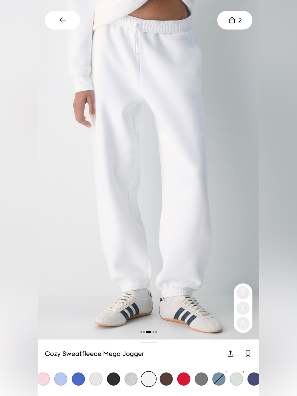 Aritzia Cozy Sweatfleece Mega Jogger - White Size Small